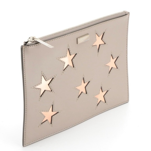STELLA MCCARTNEY | CAVENDISH Clutch/Pouch in Vegan Taupe Leather Rose Gold Stars - Picture 2 of 7